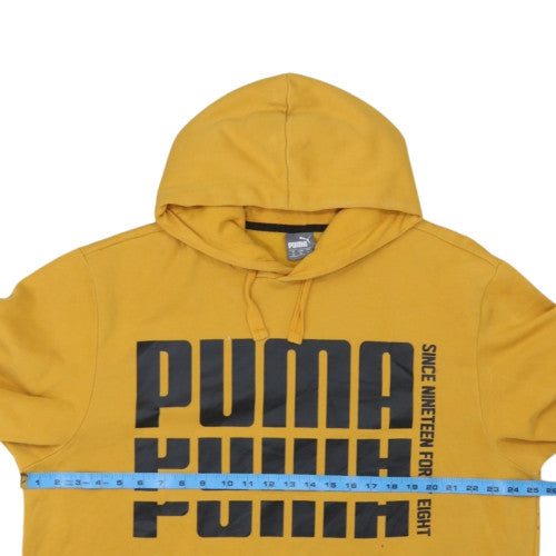 Puma Men's Yellow & Black XL Pullover Hoodie Graphic Fleece Sweatshirt