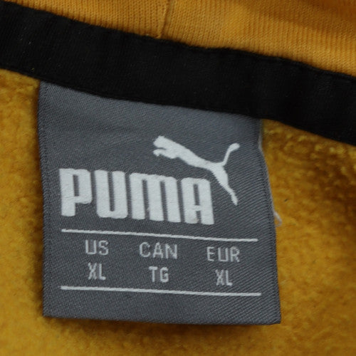 Puma Men's Yellow & Black XL Pullover Hoodie Graphic Fleece Sweatshirt