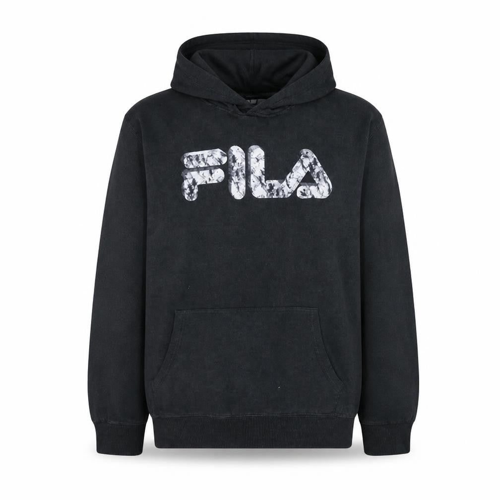 Fila Men's Black Pullover Hoodie M Fleece Graphic Logo Sweatshirt