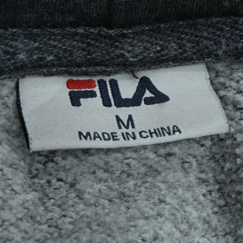 FILA Men's Black Pullover Hoodie M Fleece Graphic Logo Sweatshirt