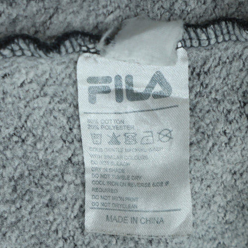 FILA Men's Black Pullover Hoodie M Fleece Graphic Logo Sweatshirt