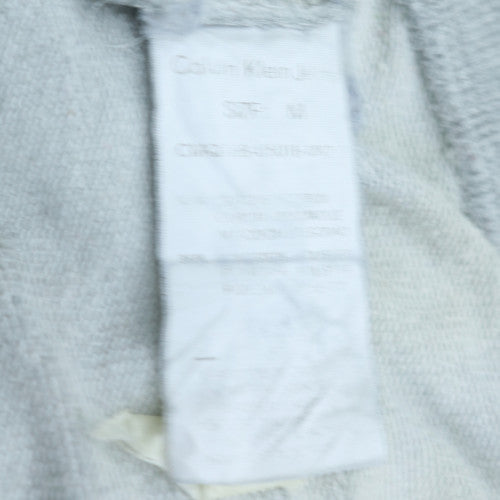 Calvin Klein Jeans Men's Grey Full Zip Hoodie Size M Logo Jersey