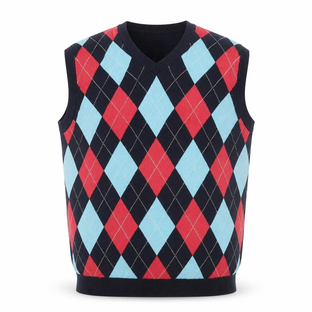 Brooks Brothers Men's Multicoloured Argyle V-Neck Cotton Vest L