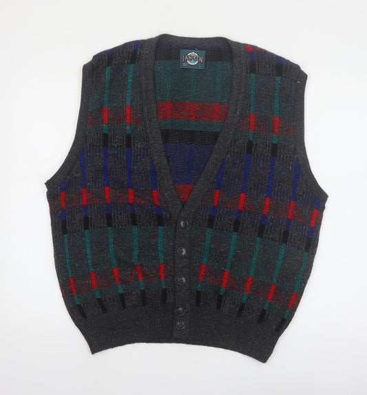 Jantzen Men's Multicoloured Geometric Knit Sleeveless Vest L