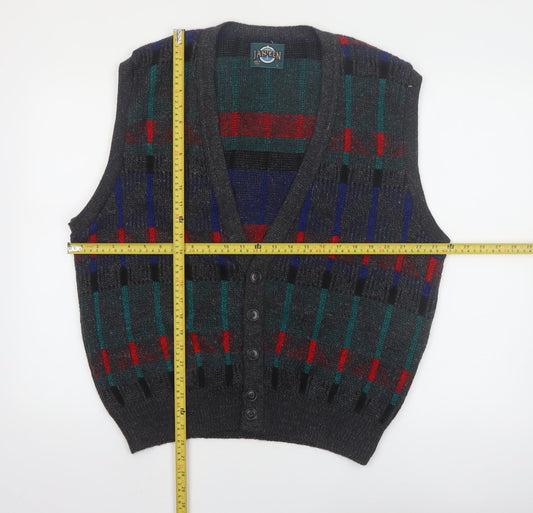 Jantzen Men's Multicoloured Geometric Knit Sleeveless Vest L