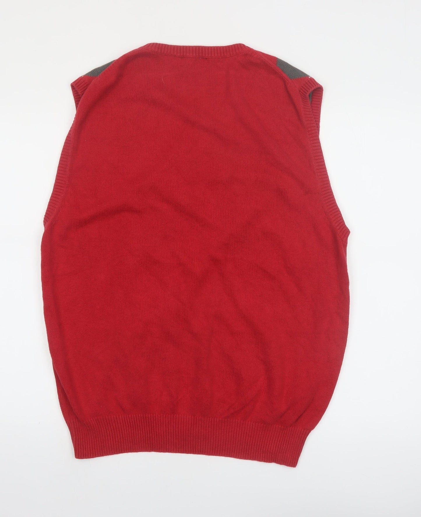 Walter Hagen Men's Red Argyle Cotton Golf Knit Vest M