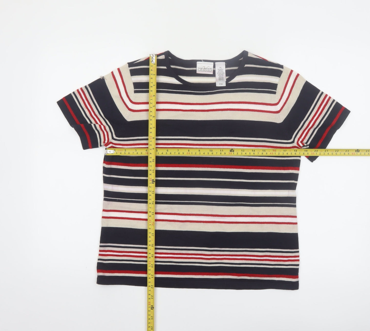 Villager Petite Women’s Multicoloured Striped T-Shirt L
