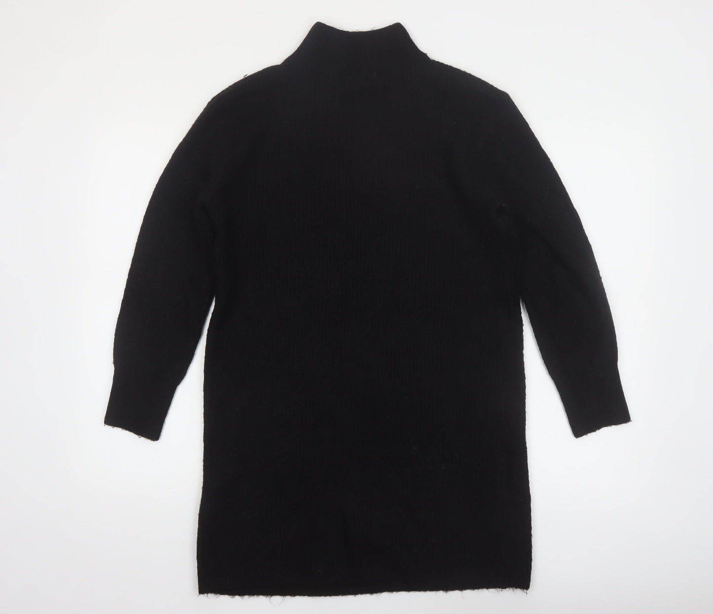 New Look Women’s Black Mock Neck Long Sleeve Knit Tunic Jumper Size S
