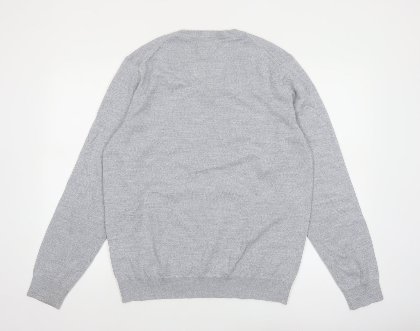 Casual Friday Men’s Grey XL V-Neck Wool Blend Jumper