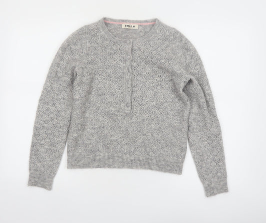 Boden Womens Grey Mohair Blend Henley Jumper XS