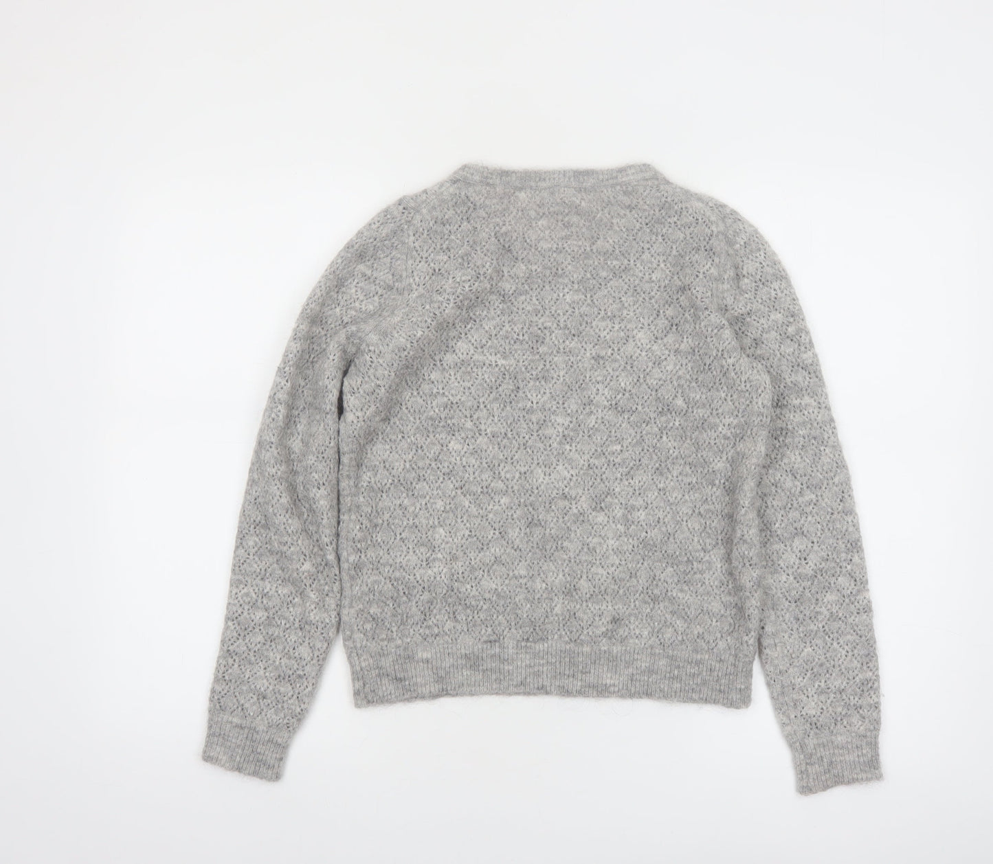 Boden Womens Grey Mohair Blend Henley Jumper XS