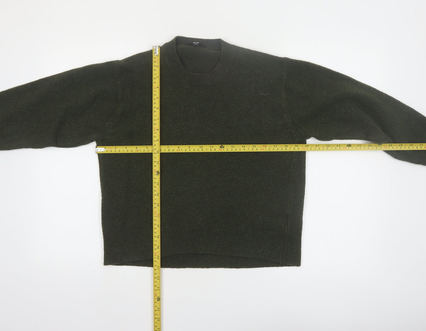 Uniqlo Womens Green XS Crew Neck Wool Blend Pullover Jumper