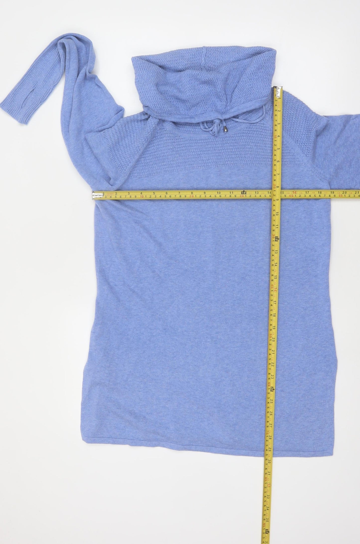 Artisan NY Women's Blue L Cowl Neck Tunic Jumper