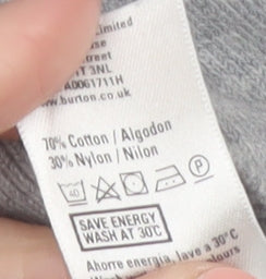 Burton Men Grey V-Neck Cotton Nylon Pullover Jumper M