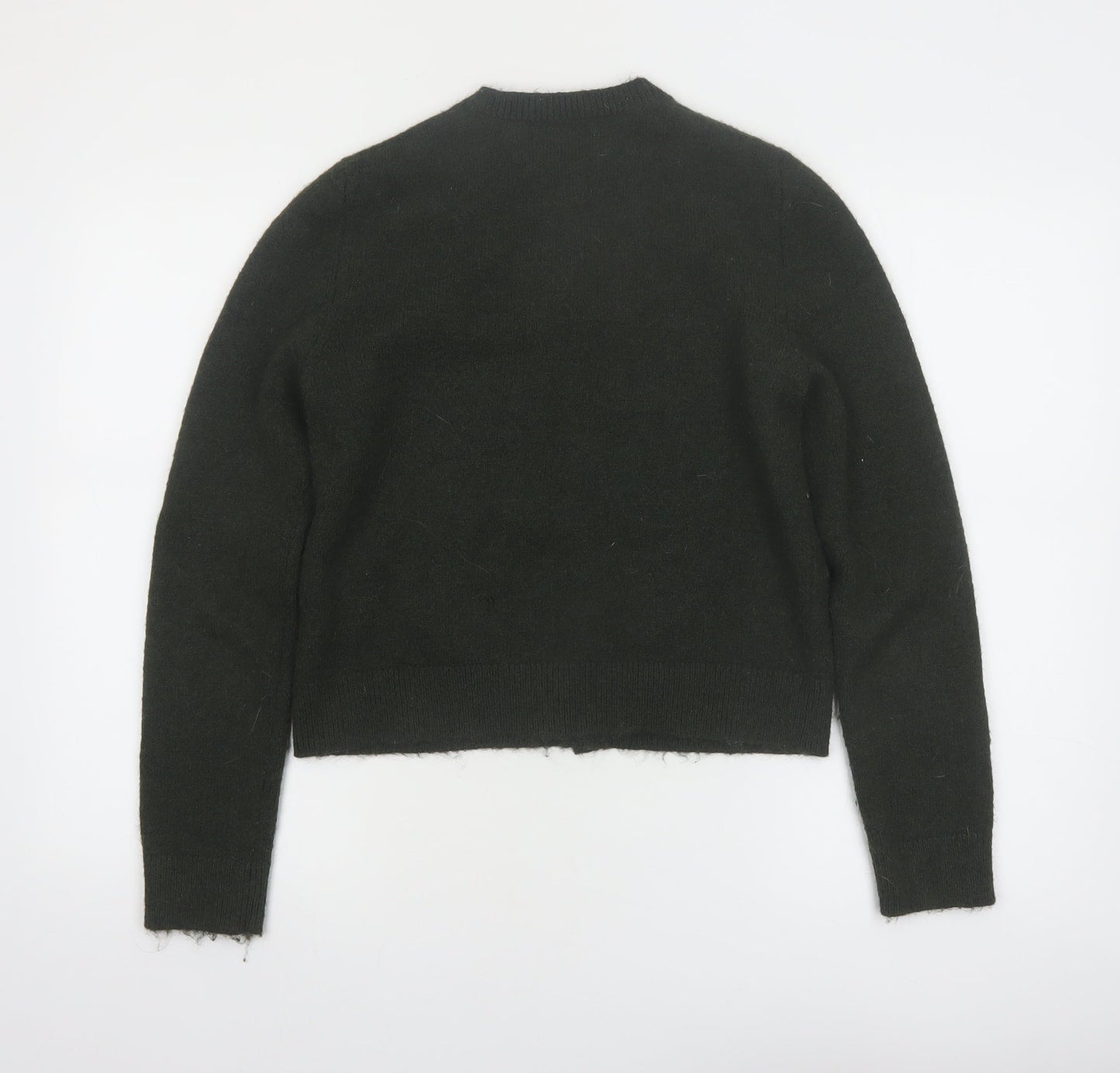 Marks and Spencer Women's Black Cardigan Jumper Small Knit Crew Neck