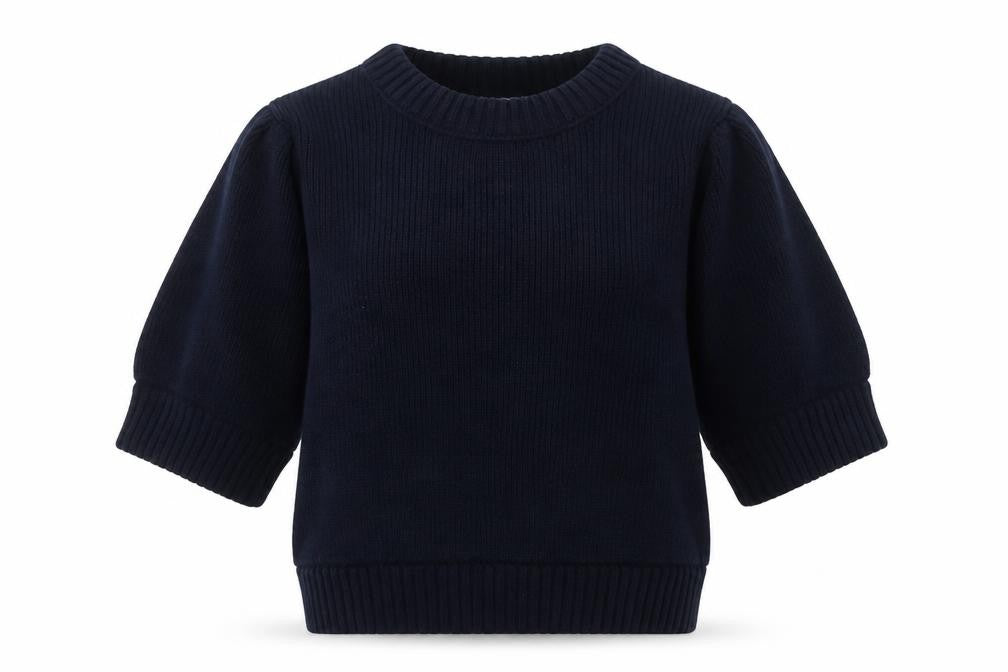 H&M Women’s Blue Puff Sleeve Knit Pullover Jumper Size 8