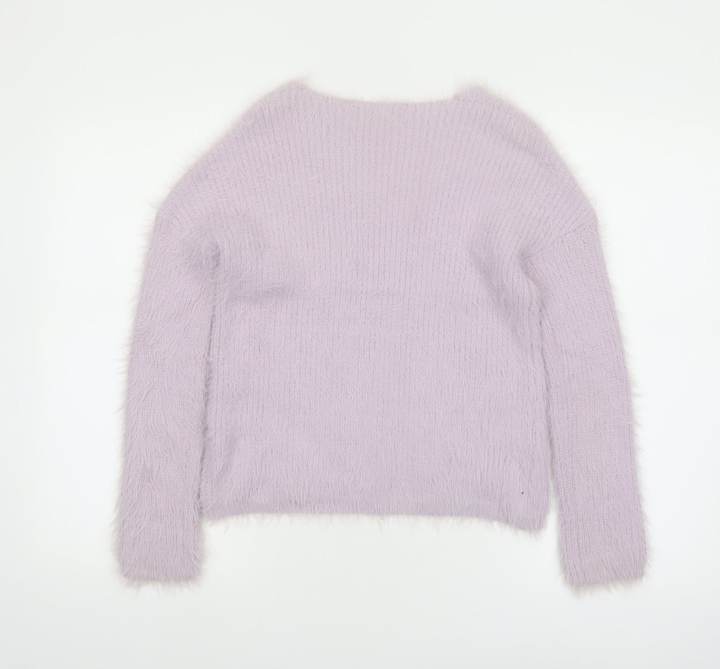 Atmosphere Women Lilac V-Neck Fluffy Knit Jumper Size S 6/8