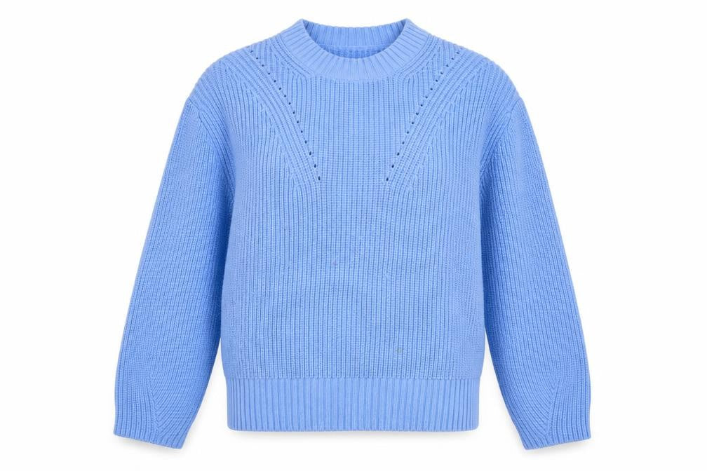 Paul Smith Women's Blue Chunky-Knit Cotton Blend Jumper Size S
