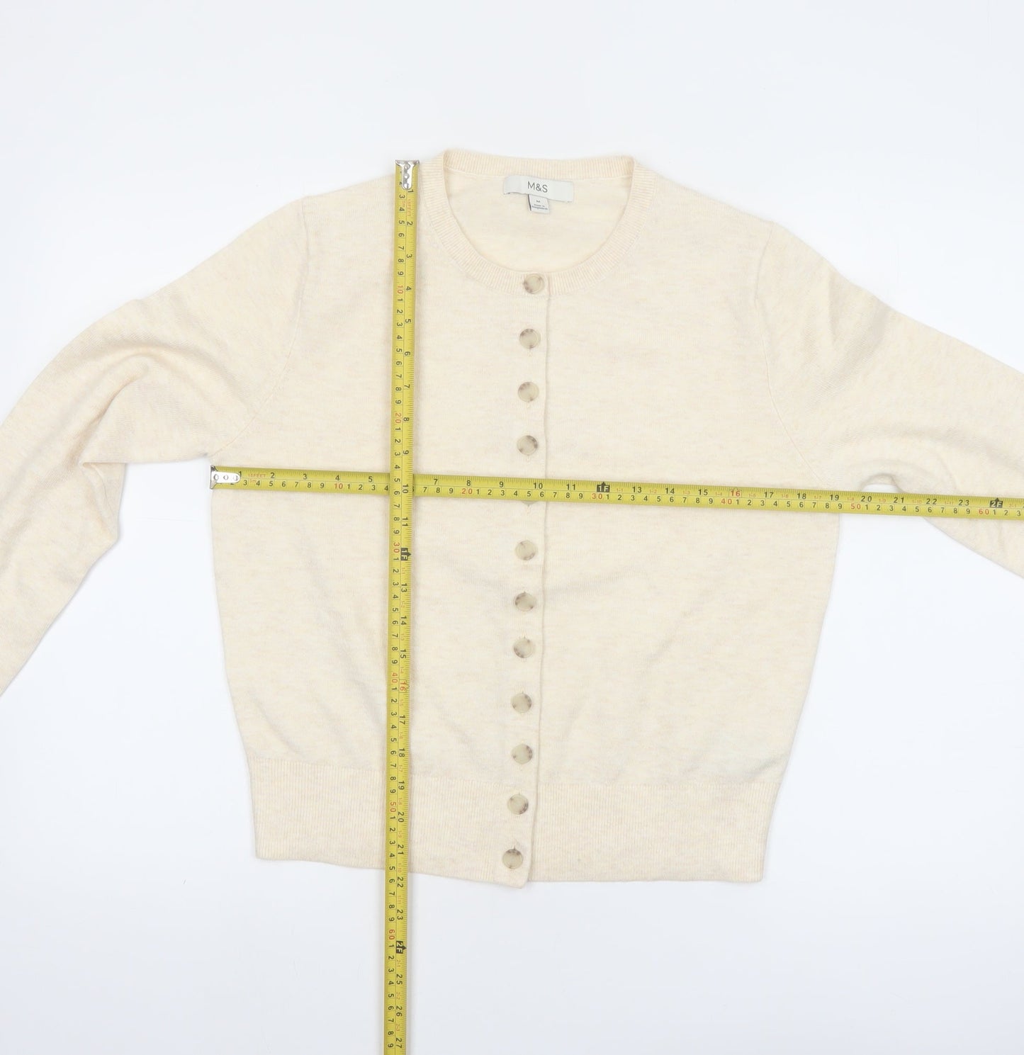 Marks and Spencer Women’s Ivory Cardigan M Knit Button Front
