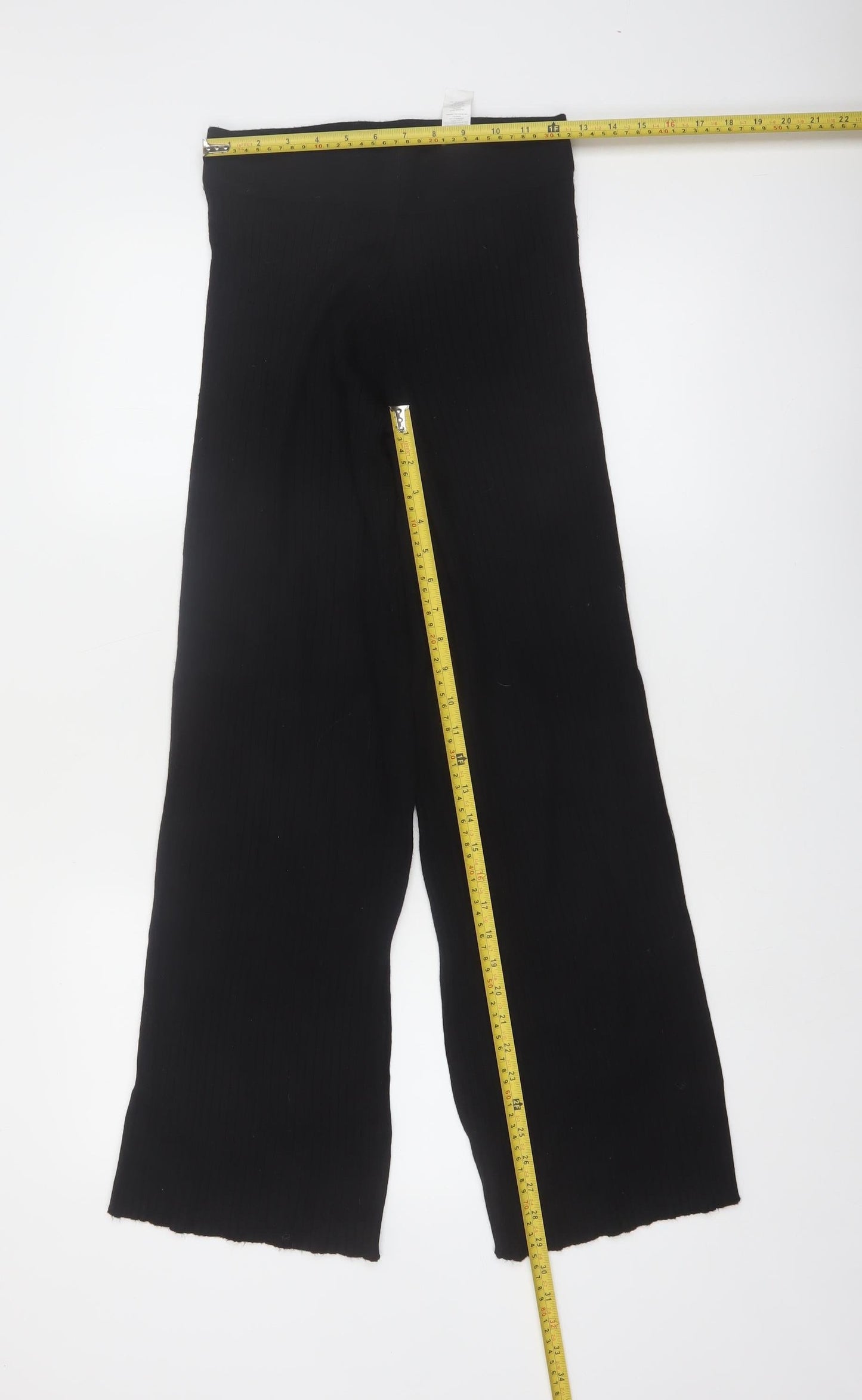 Boohoo Women's Black Petite Wide-Leg High Rise Trousers Size 8