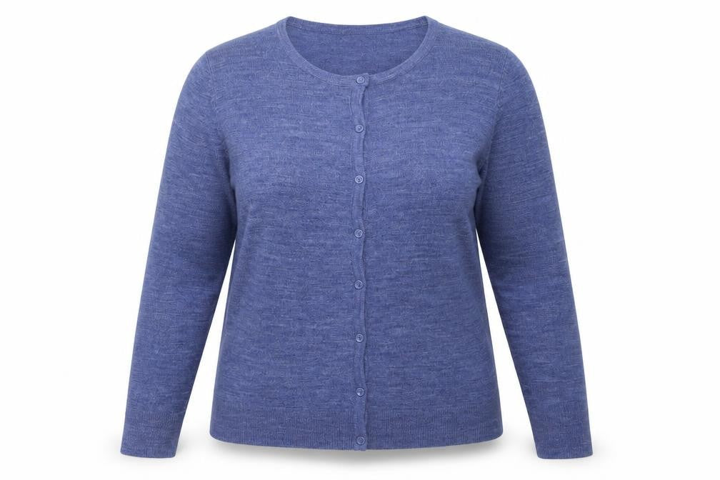 Bonmarché Women's Blue Acrylic Button Cardigan Size 16
