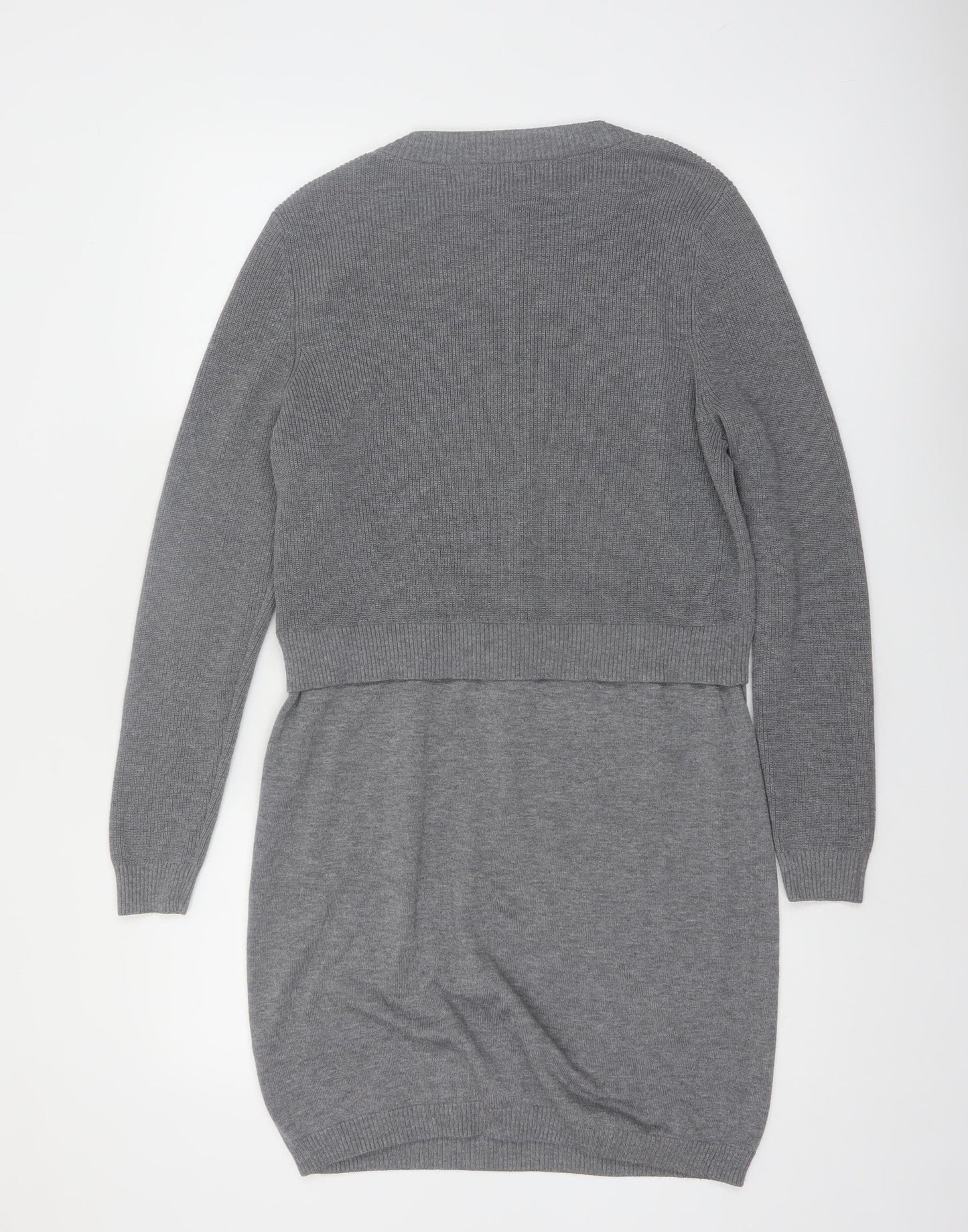 ASOS Women’s Grey Knit Jumper Dress Size 14 Long Sleeve