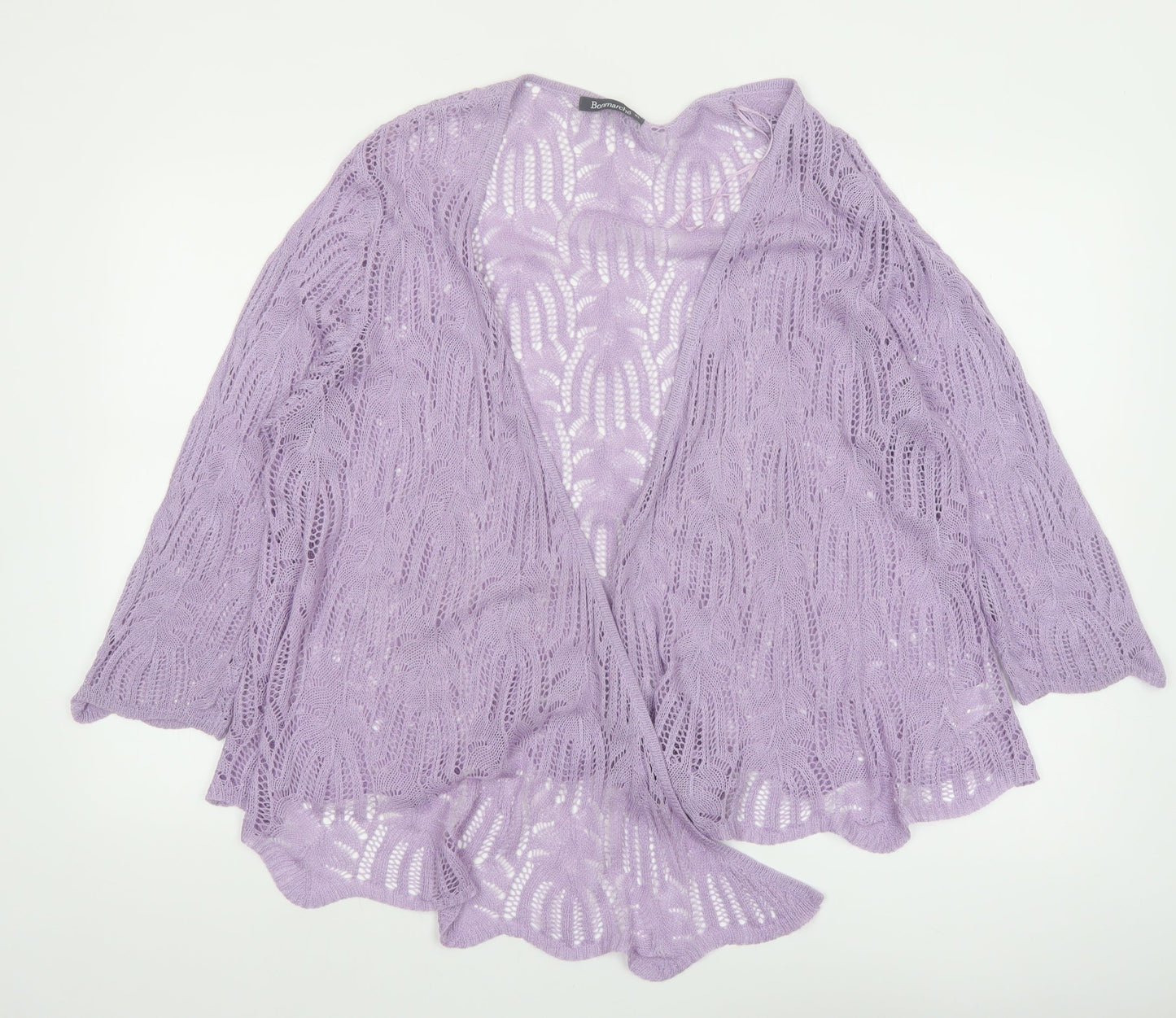 Bonmarché Women’s Purple Open-Knit Cardigan XL Lightweight