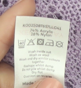 Bonmarché Women’s Purple Open-Knit Cardigan XL Lightweight