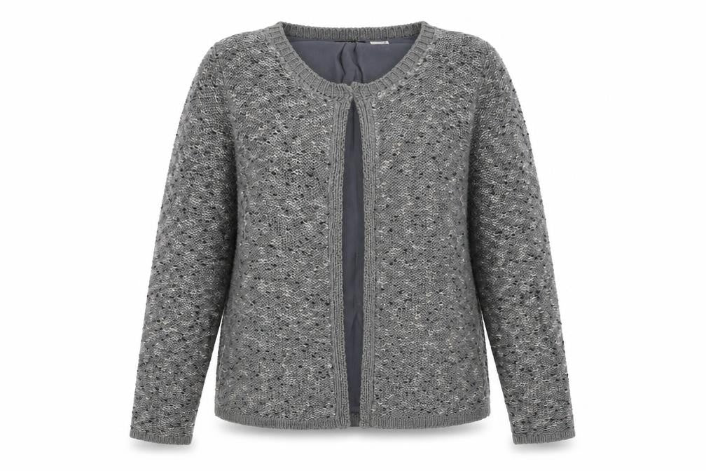 La Redoute Women’s Grey Open Front Cardigan UK 12 Acrylic Knit
