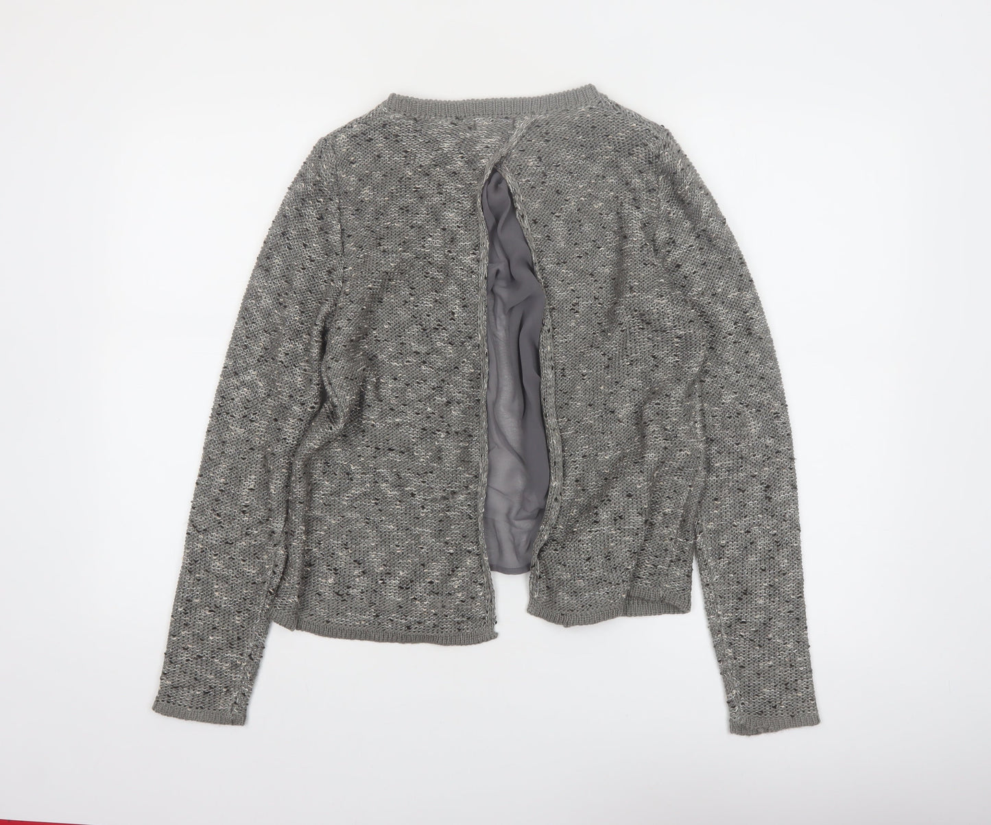 La Redoute Women’s Grey Open Front Cardigan UK 12 Acrylic Knit