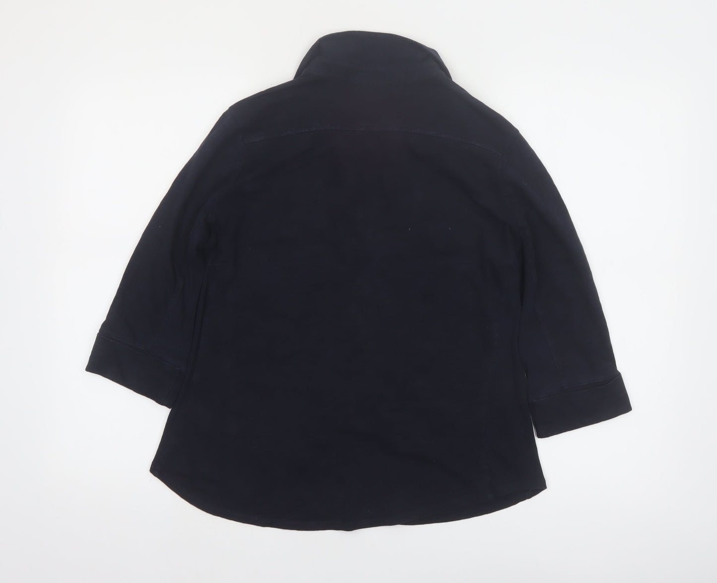 The White Company Women’s Blue 3/4 Sleeve Cotton Button-Up Tunic Size 12