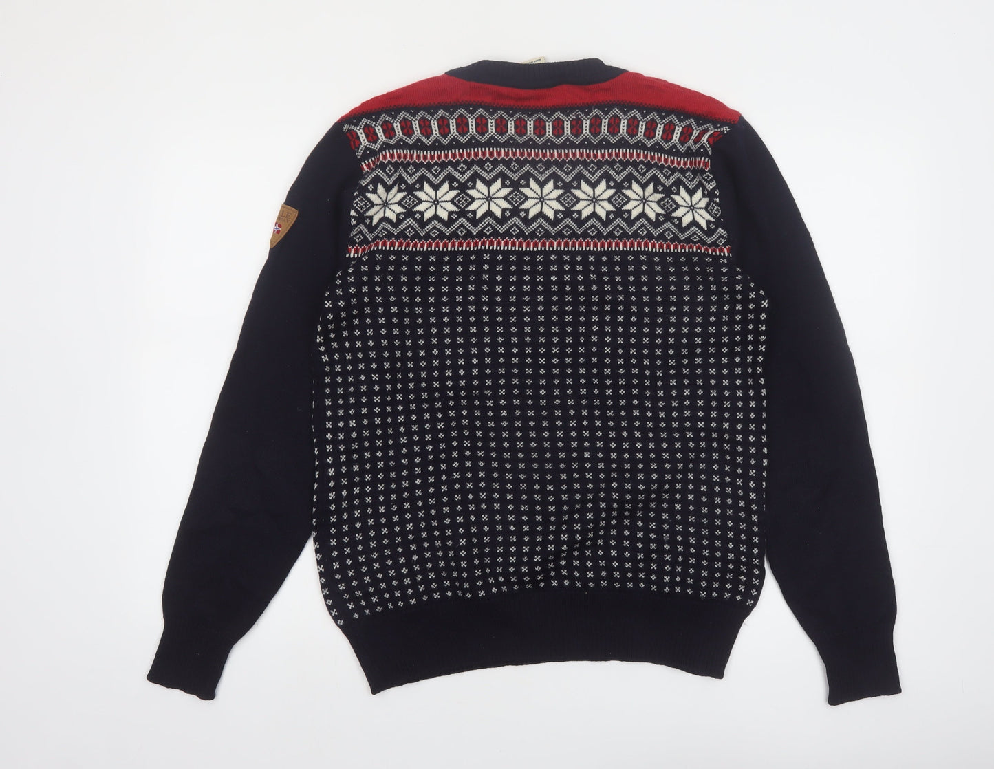 Dale of Norway Men's Blue Fair Isle Merino Wool Pullover Jumper S