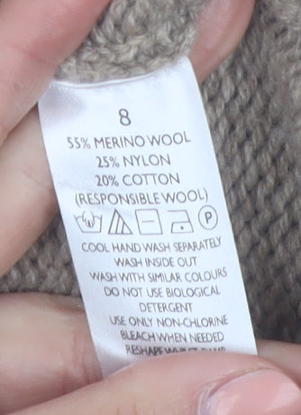 The White Company Women’s Beige Merino Wool Cardigan Size 8