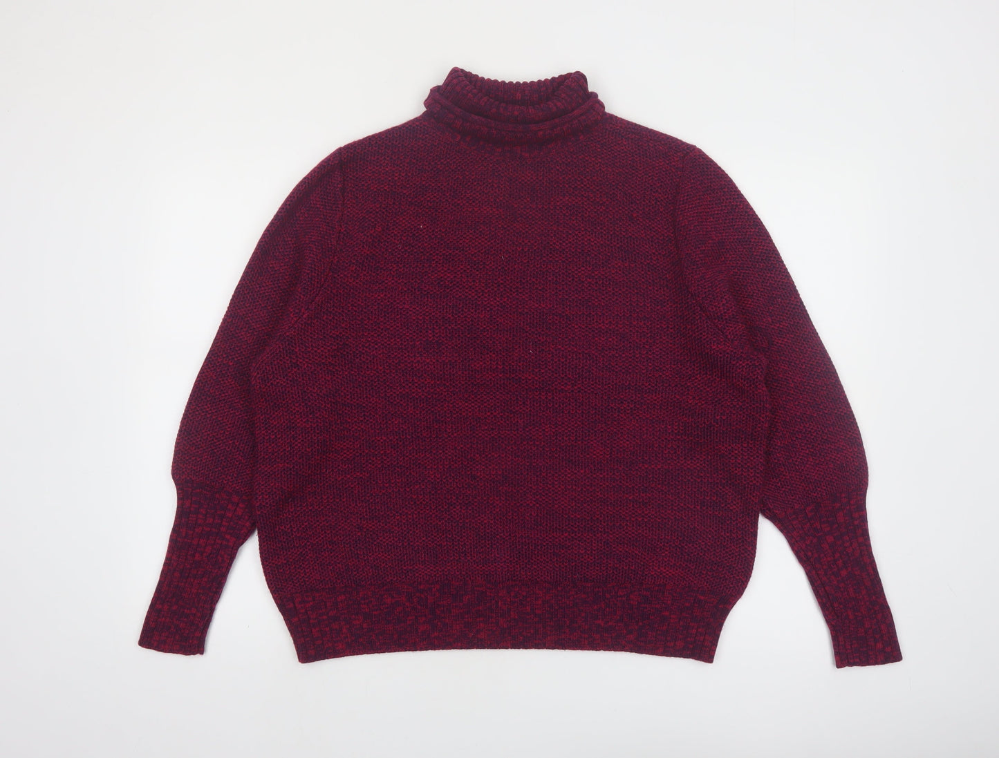 Icebreaker Women's Red Wool Roll Neck Chunky Knit Jumper M