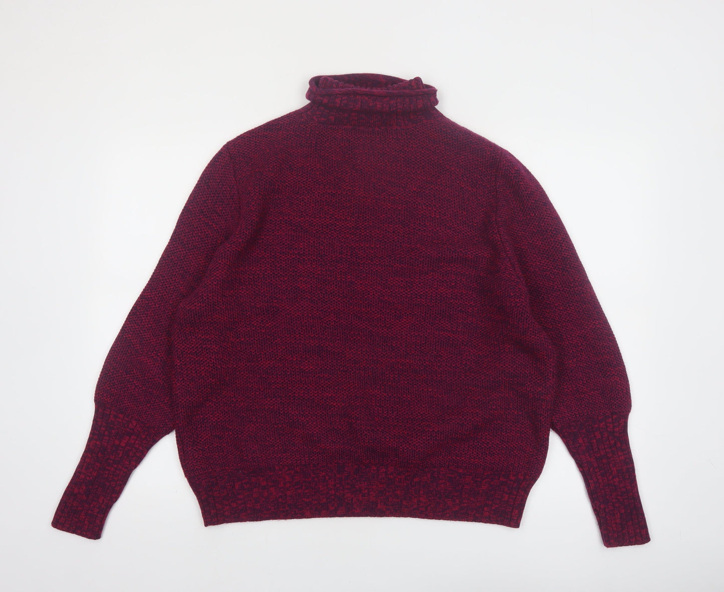 Icebreaker Women's Red Wool Roll Neck Chunky Knit Jumper M