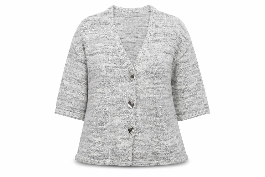 Marks & Spencer Womens Grey Knit 3/4 Sleeve Cardigan M