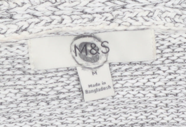 Marks and Spencer Womens Grey Knit 3/4 Sleeve Cardigan M