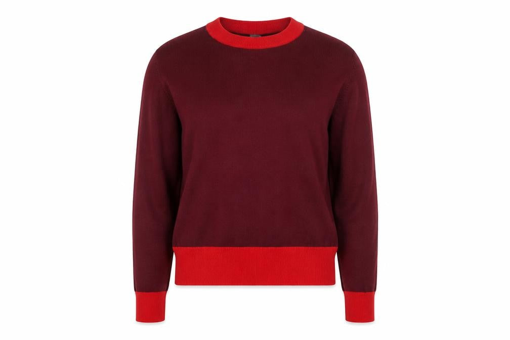 La Redoute Women Red Crew Neck Knit Pullover Jumper Medium