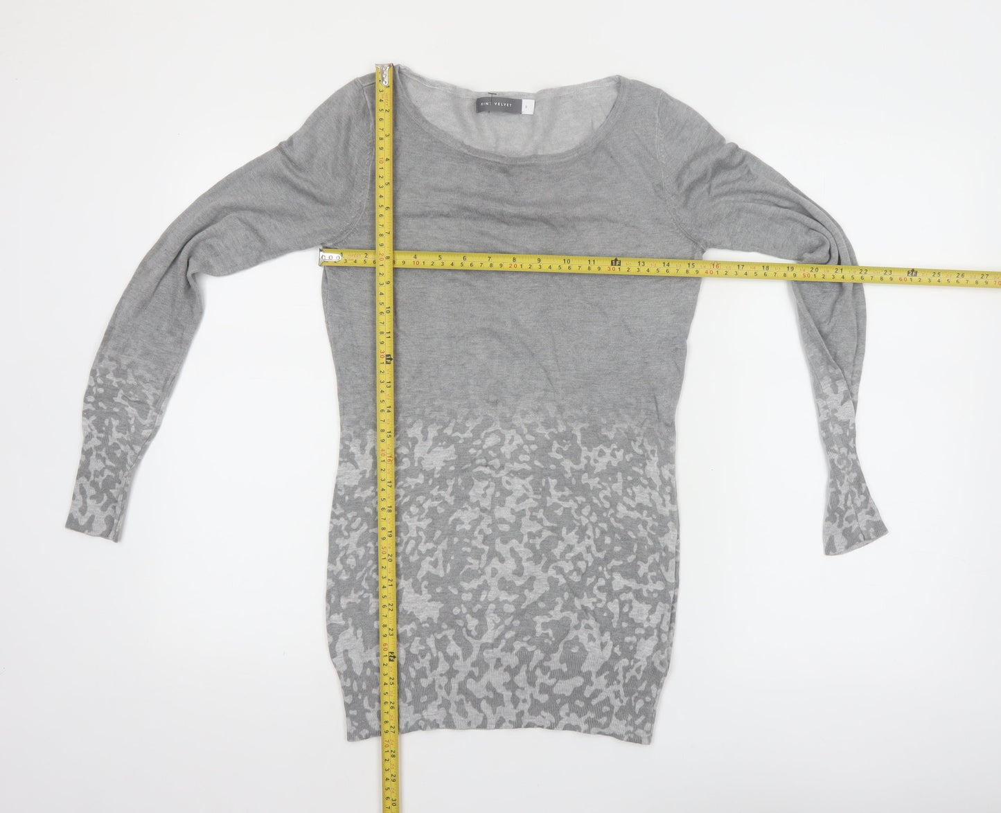 Mint Velvet Women’s Grey Animal Print Knit Jumper Size 8