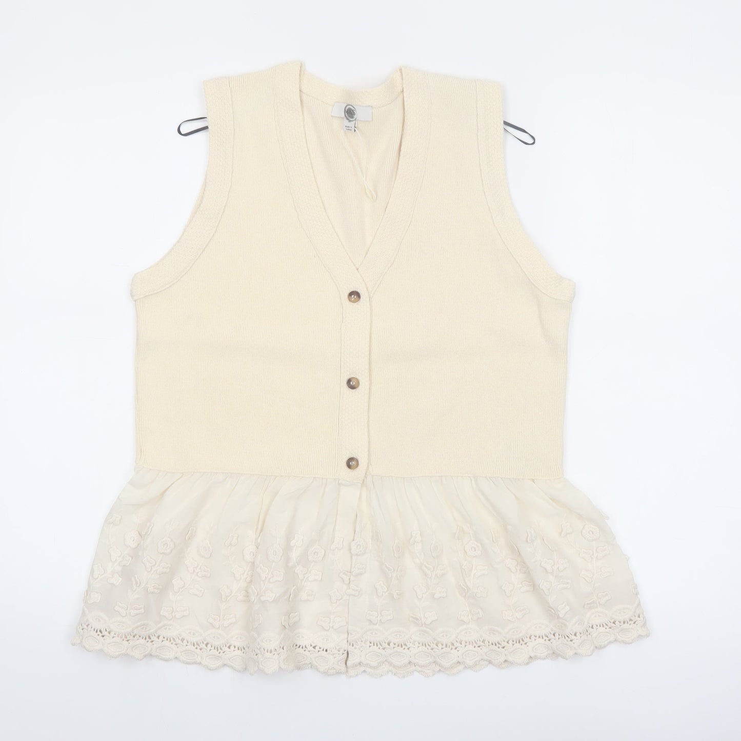 Marks and Spencer Women’s Ivory Sleeveless Tunic Blouse Size M