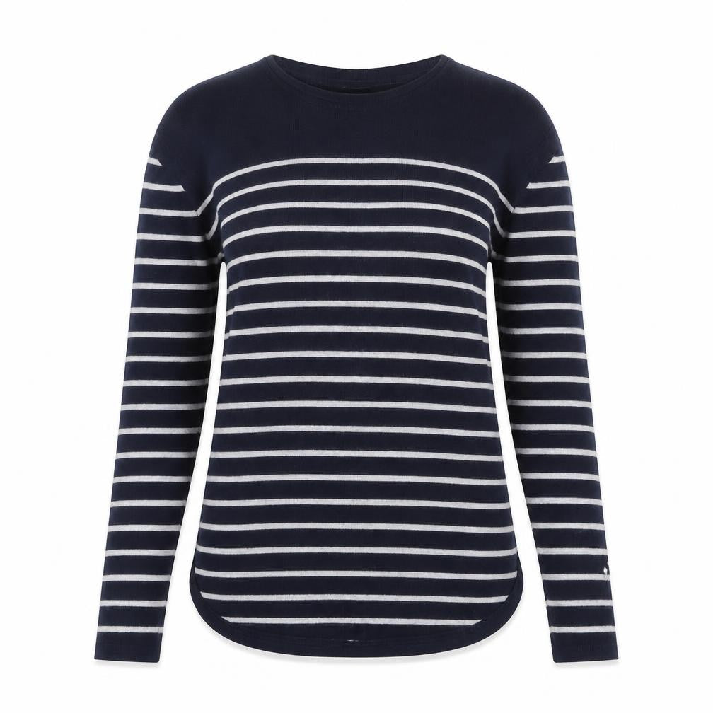 Kenar Women's Navy Striped Merino Wool Jumper XS Long Sleeve