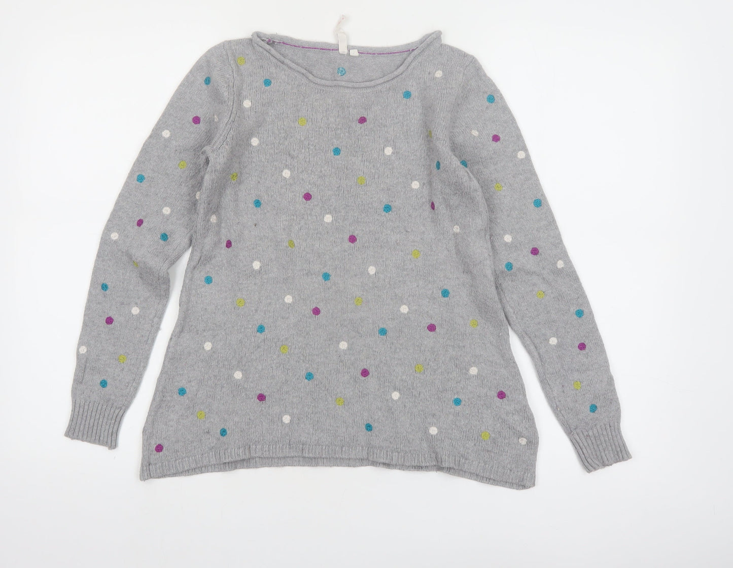 White Stuff Women’s Grey Polka Dot Alpaca Blend Jumper Size 8