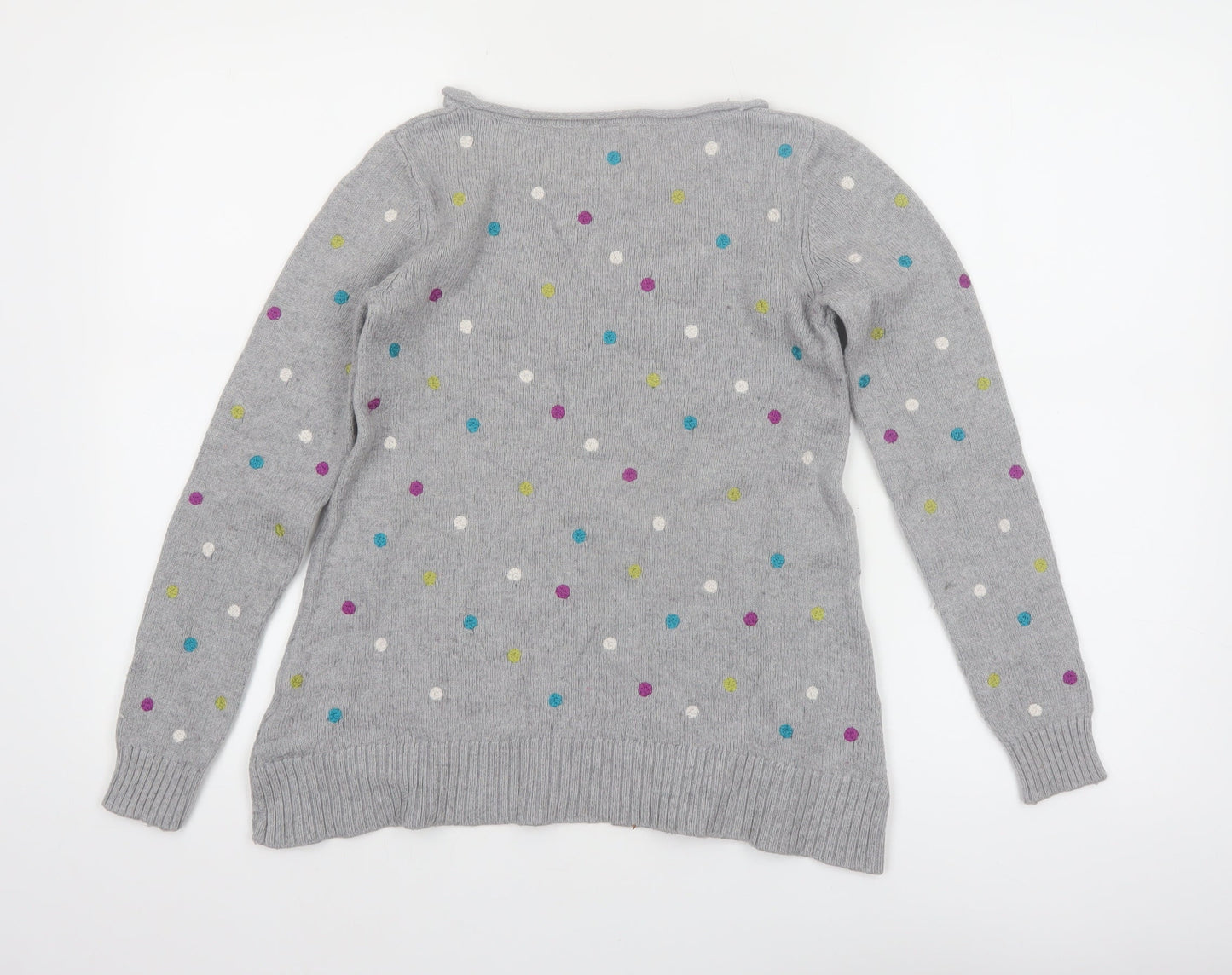 White Stuff Women’s Grey Polka Dot Alpaca Blend Jumper Size 8