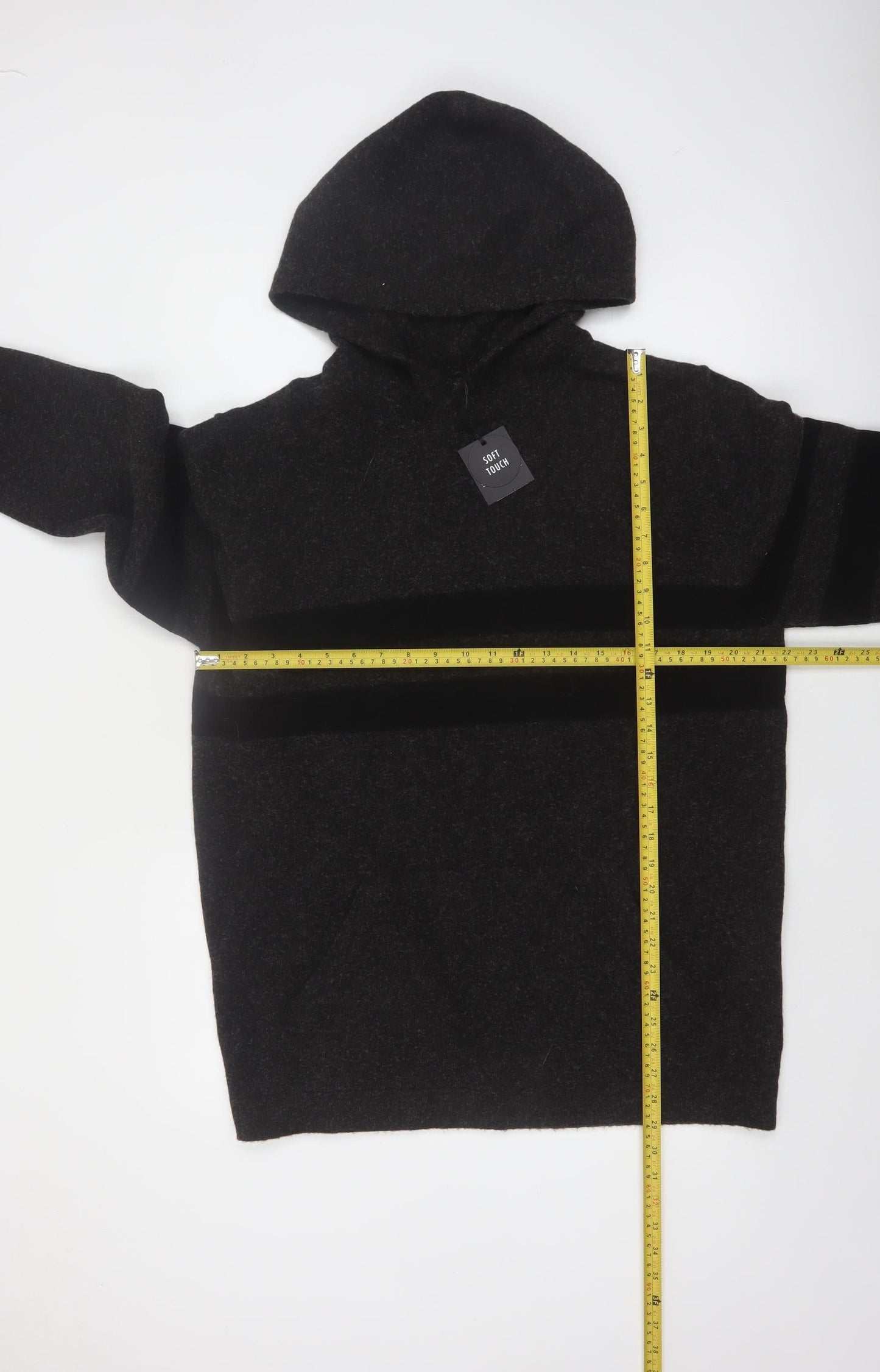 Next Men’s Black Hooded Soft Touch Knit Pullover Jumper Size L