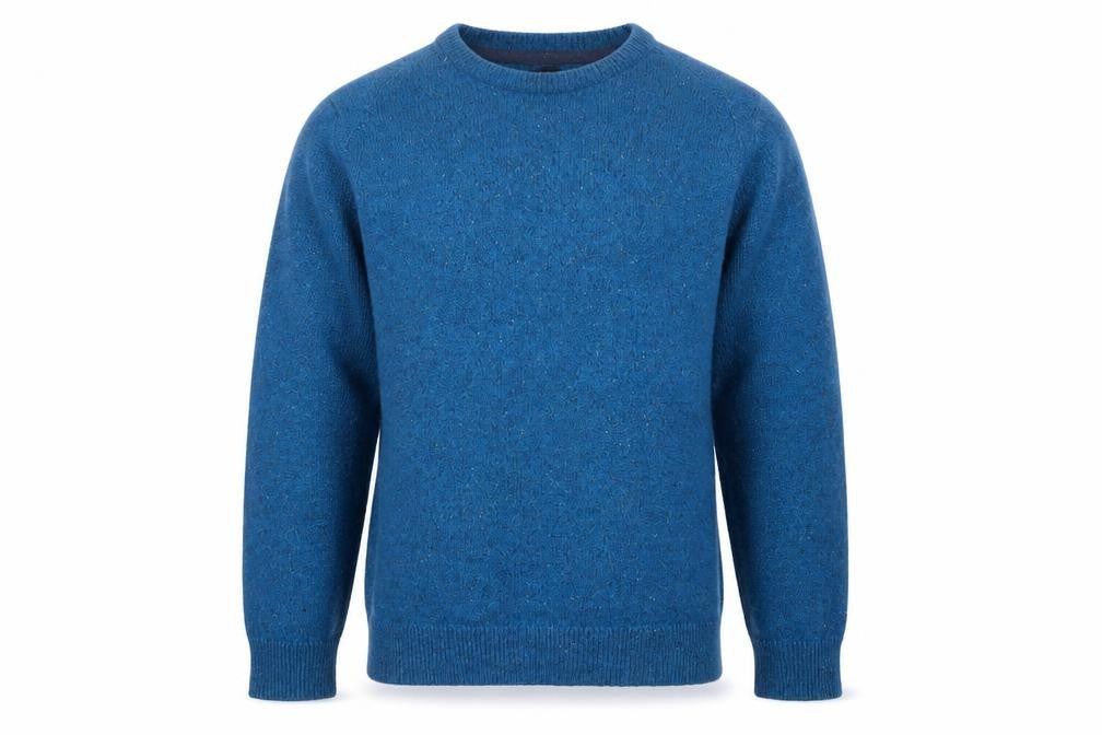 Barbour Men's Blue Wool Crew Neck Pullover Jumper Size S