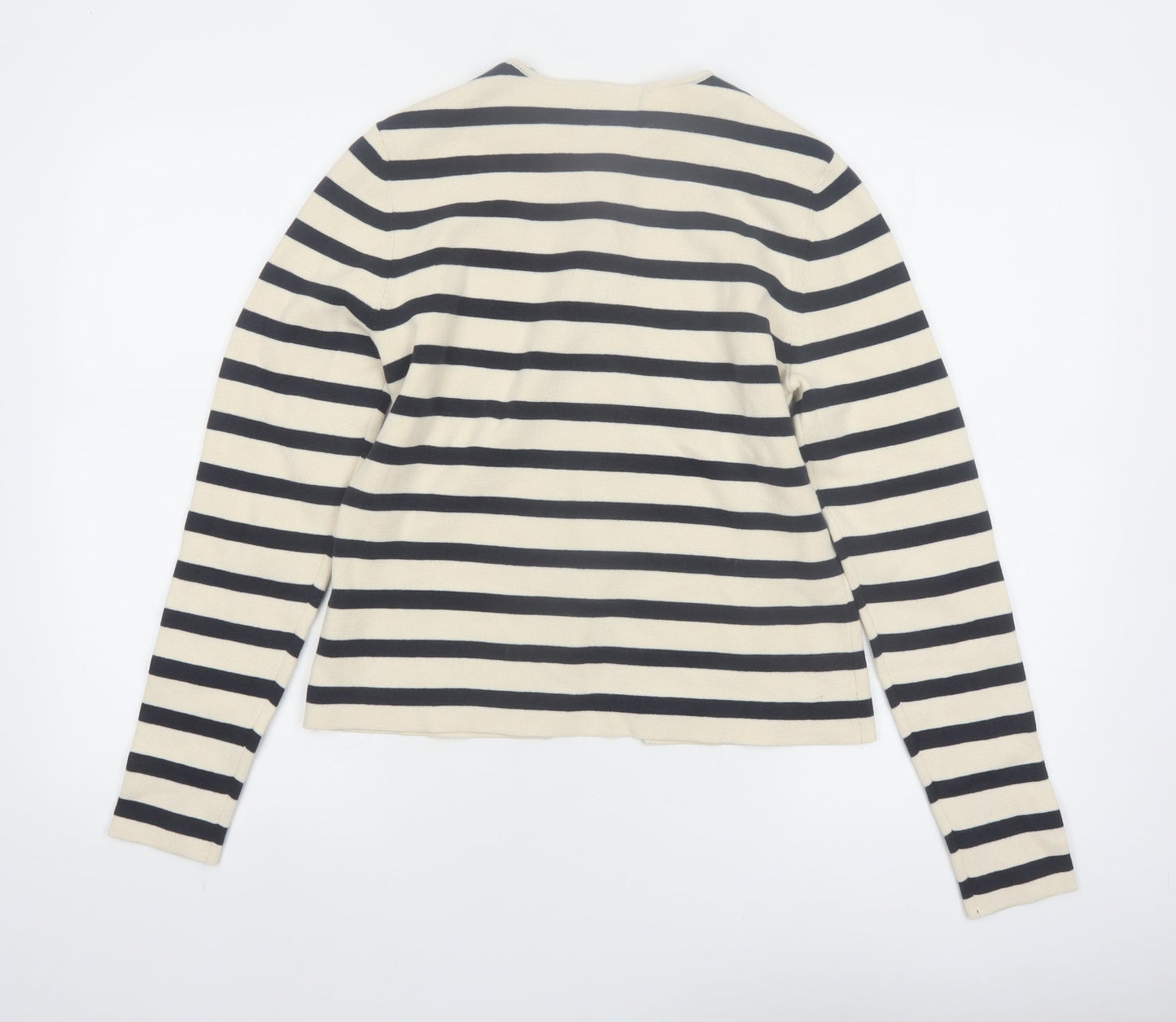Marks and Spencer Womens Beige Striped Cardigan S Knit Long Sleeve