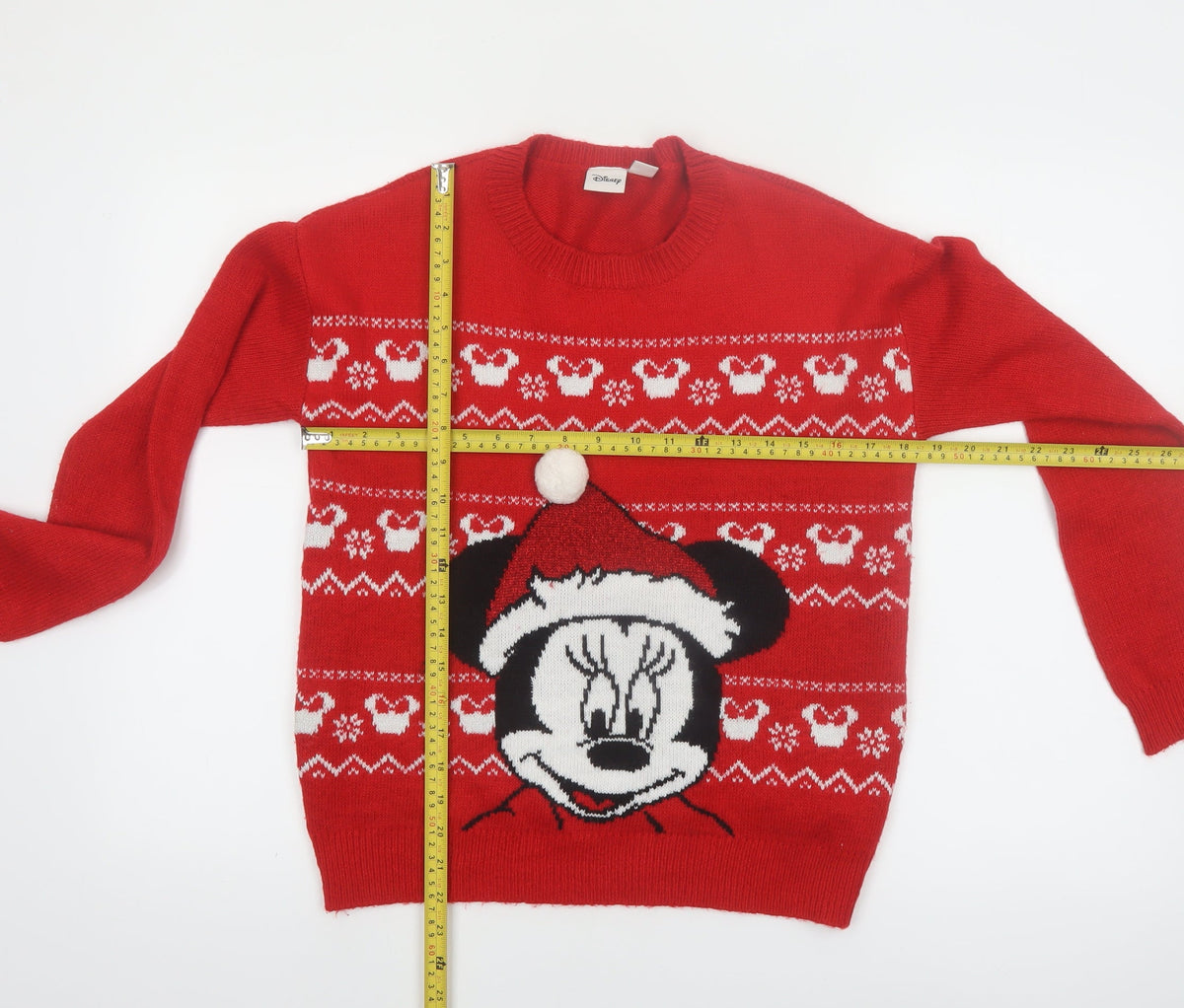 Disney Women’s Red Christmas Minnie Mouse Knit Jumper 2XS