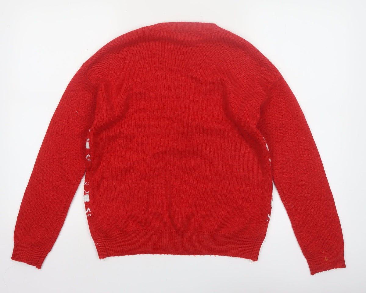 Disney Women’s Red Christmas Minnie Mouse Knit Jumper 2XS