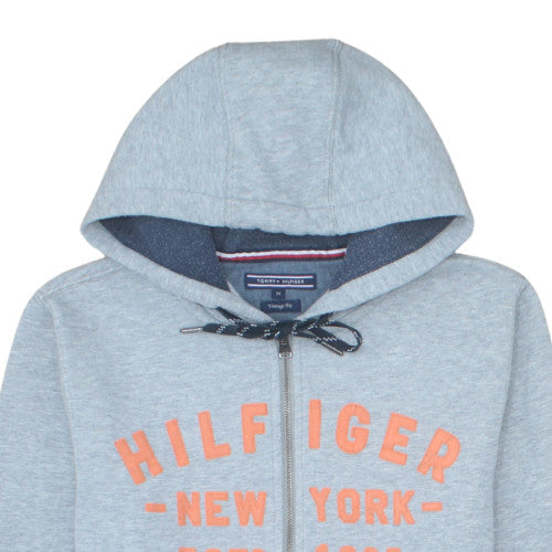Tommy Hilfiger Women Grey Full Zip Hoodie Size M Vintage Fit