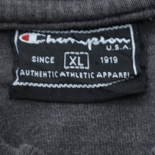 Champion Men's Black XL Crew Neck Short Sleeve Cotton T-Shirt
